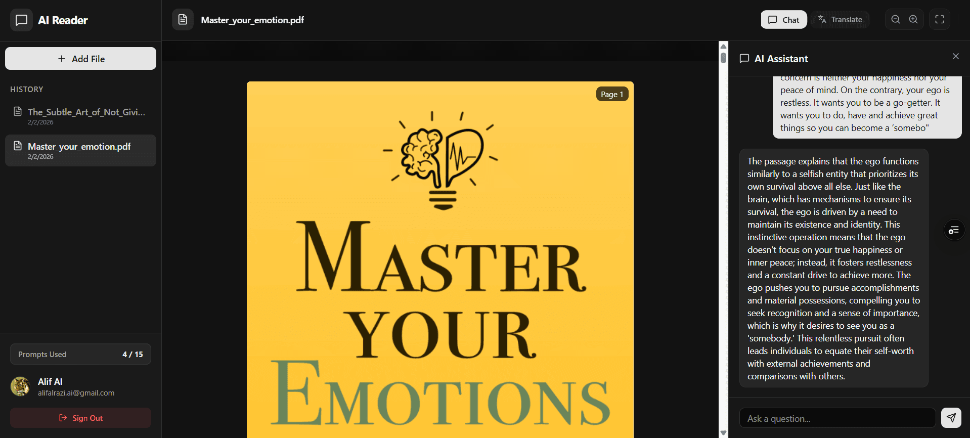 AI-Powered PDF Reading Tool